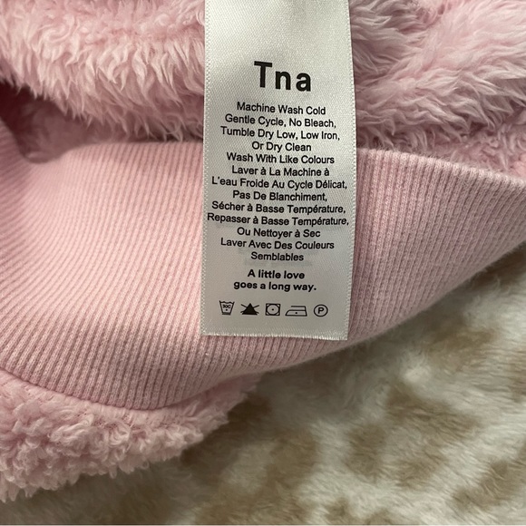 ARITZIA Tna Pink Cozy Teddy Bear Hoodie, Size Small - Picture 12 of 12